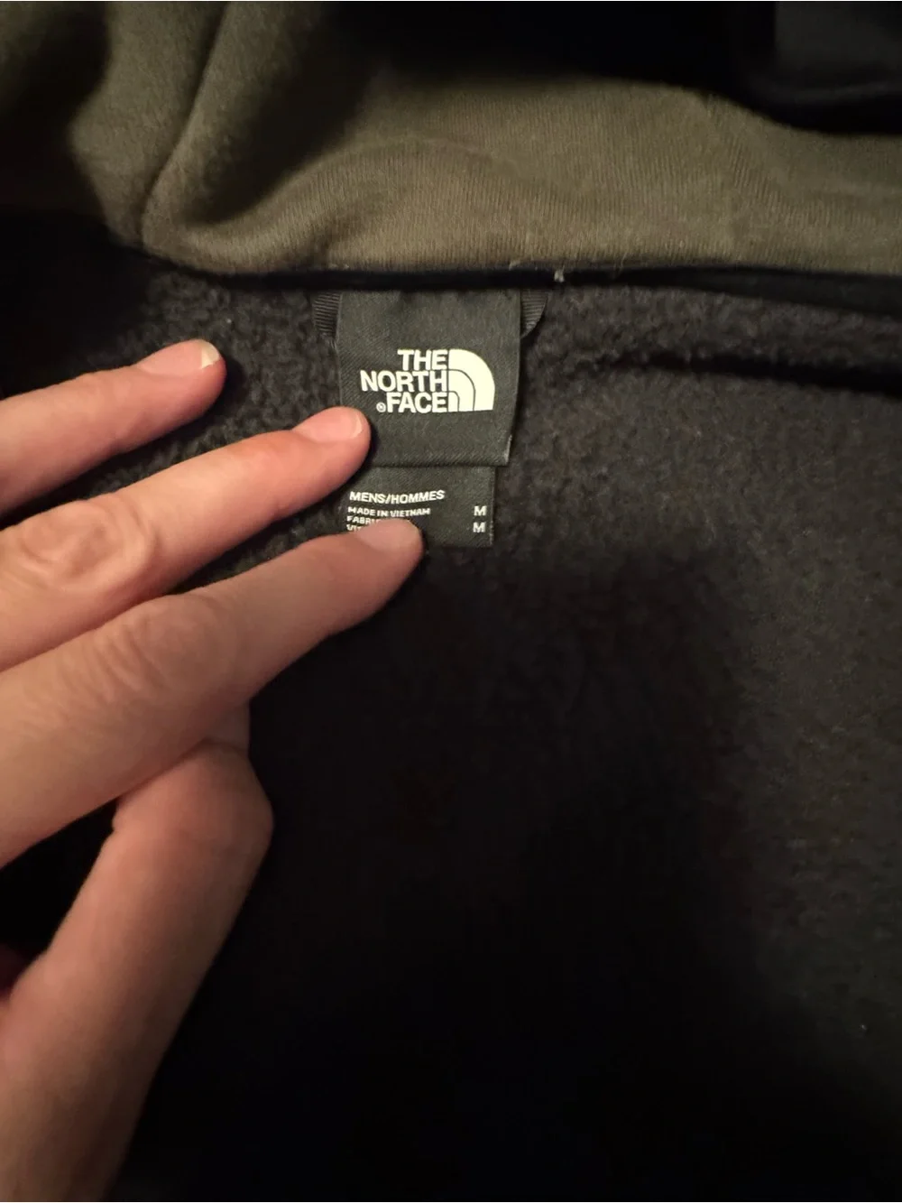 The North Face Olive Green & Black Hooded Windbreaker Jacket